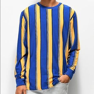 *SOLD* XL Blue & Yellow Striped Empyre Long-Sleeve